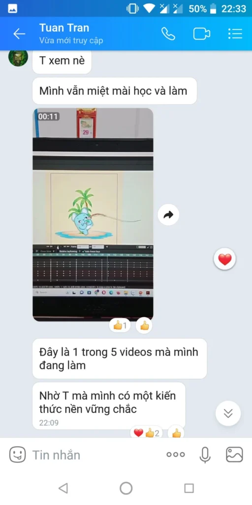 Đánh giá nhận xét của học viên sau khóa học làm phim hoạt hình 2D tại Tamkyo Animation